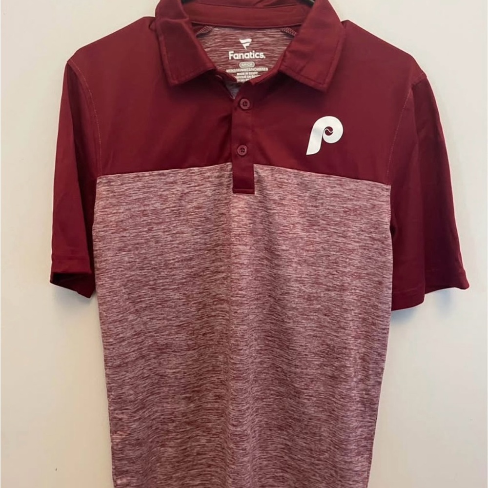 Philadelphia Phillies Burgundy & White Men’s Avid Fan-Brushed Casual Polo